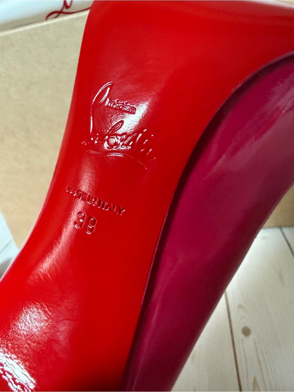 Christian Louboutin Hot Chick Patent Leather Pump Pinup Pink Sz 39 / 9 - Picture 12 of 13